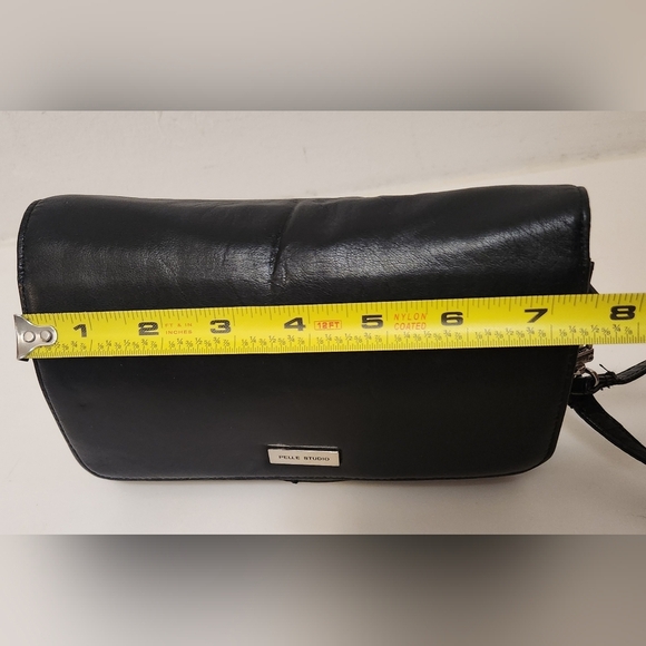 Wilson's Pelle Studio Black Leather Crossbody Wristlette Bag - Picture 8 of 16